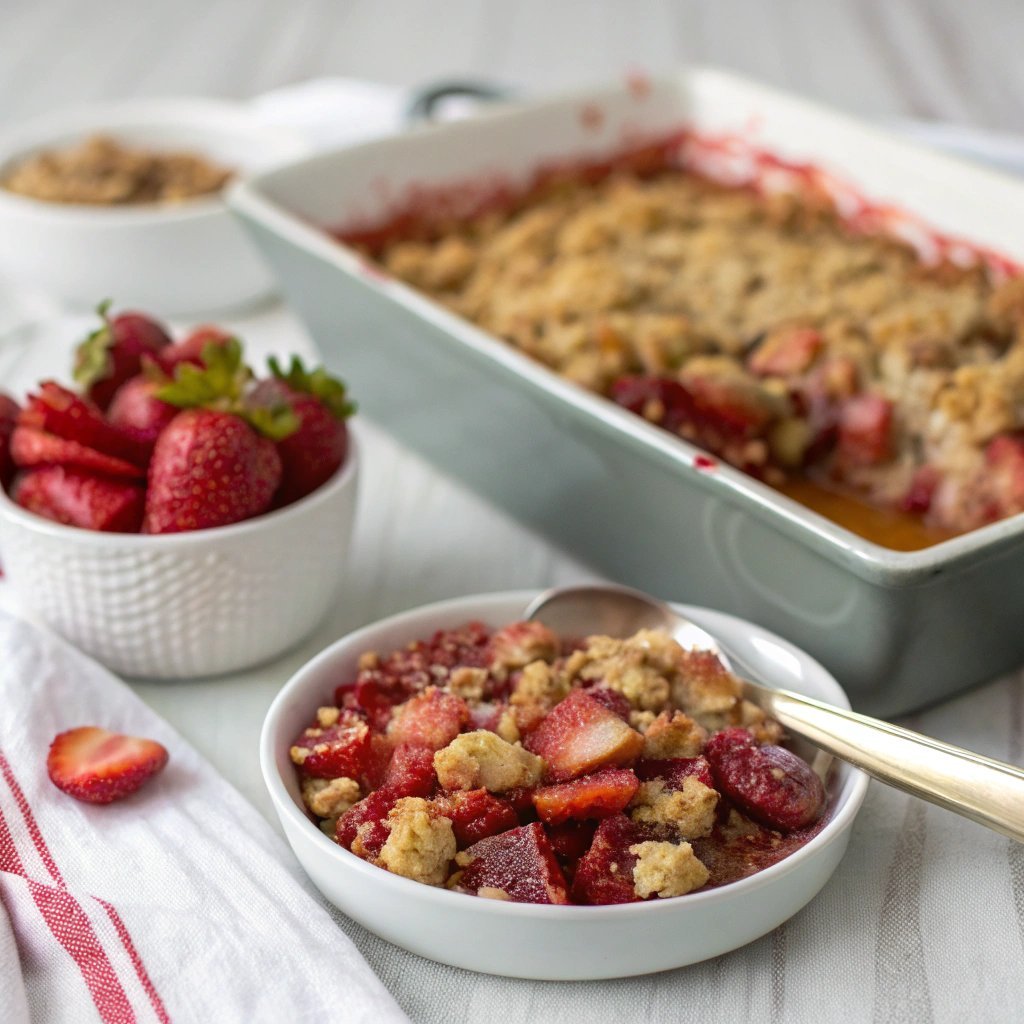 delicious strawberry rhubarb crisp